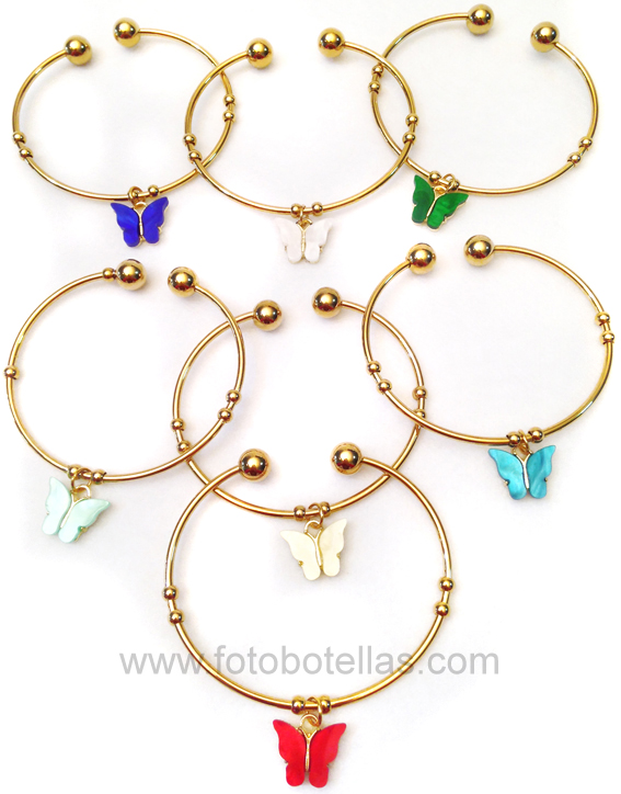 PULSERAS DE CAERO CON DIJE MARIPOSA